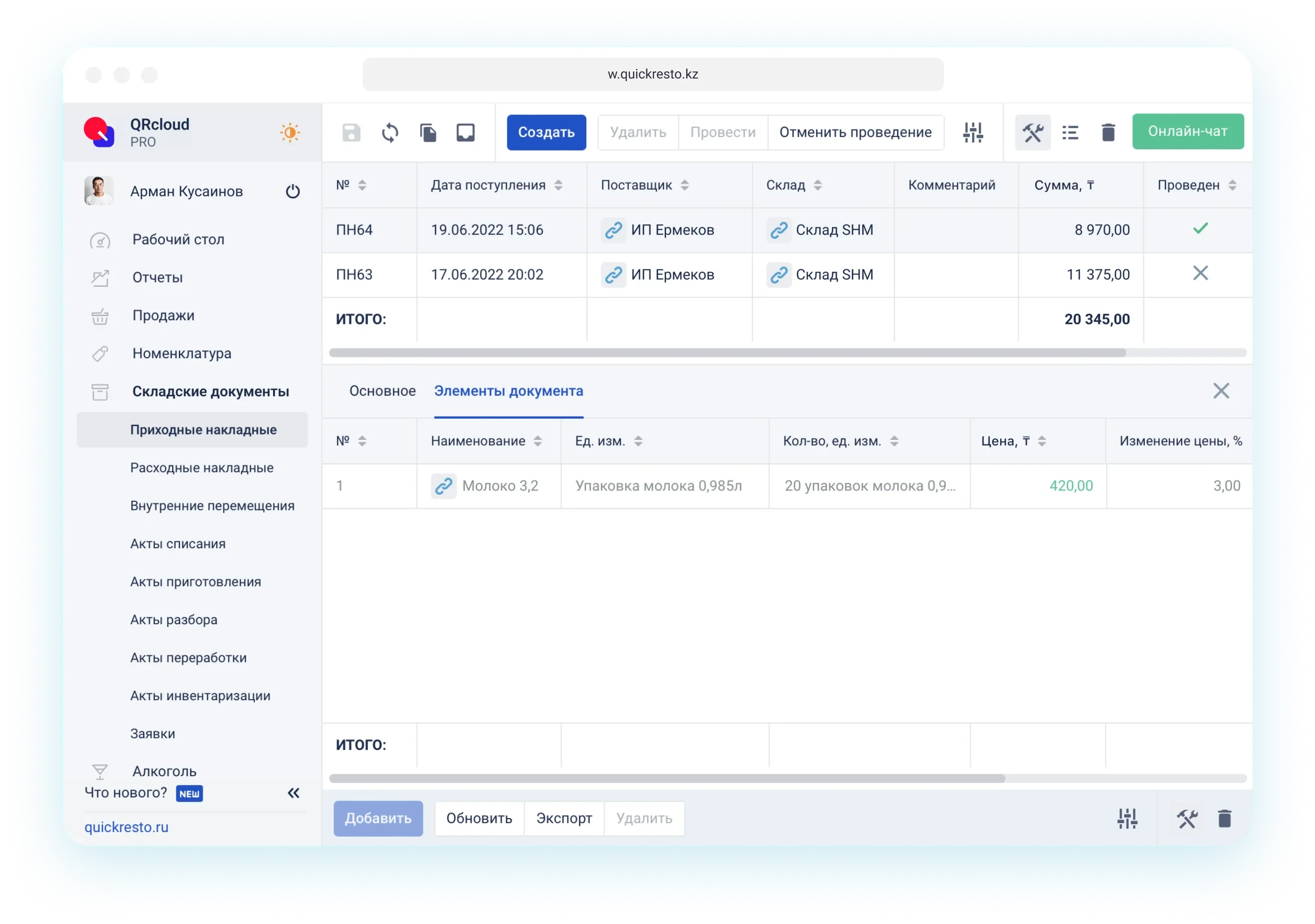 ведение учета в кафе