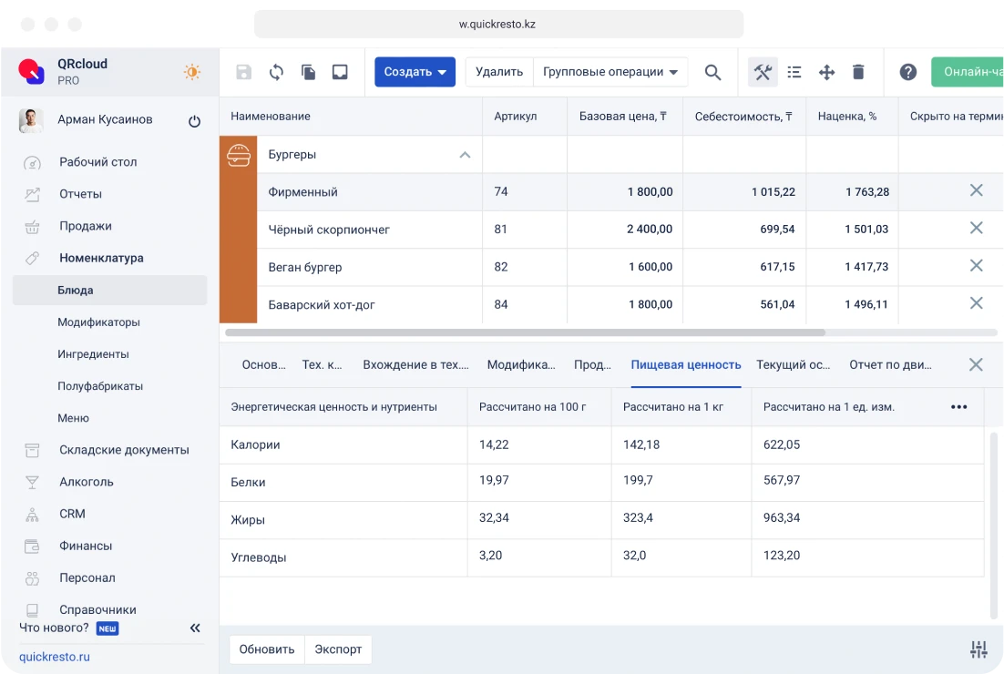 технологические карты блюд