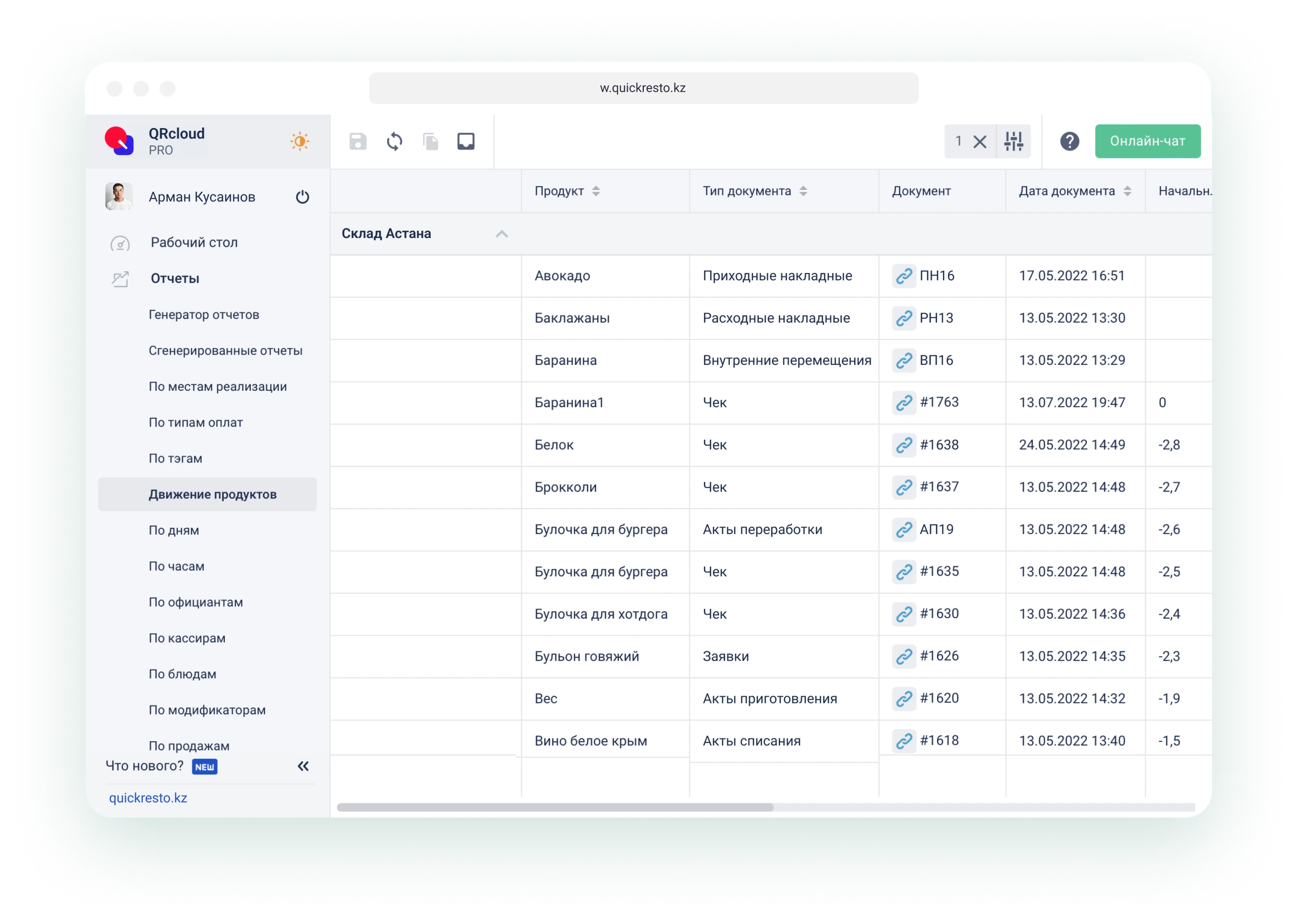 складской учет в ресторане